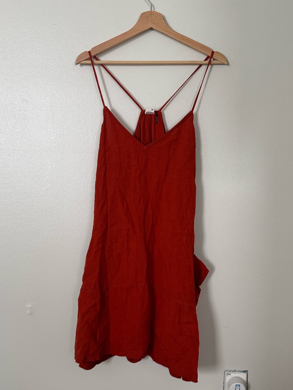 Akemi + Kin Linen blend brick color / rust dress